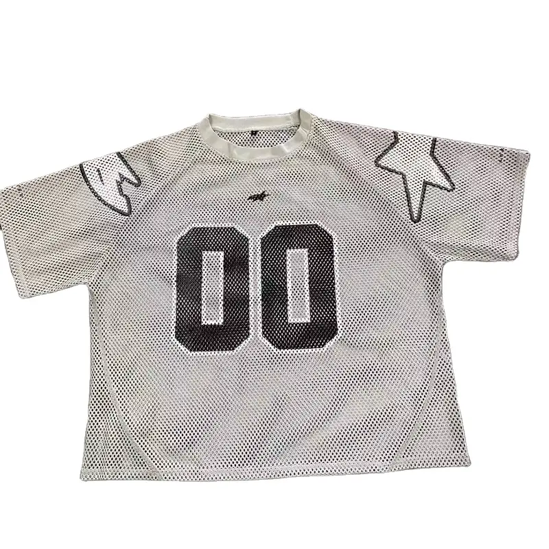 Graues individuell siebdrucktes Fußballtrikot rundhalsausschnitt Basketball Fußball-T-Shirt