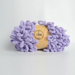 Factory Supplier Puffy <b>Yarn</b> Chenille Loop <b>Yarn</b> No Needles No Hook Finger Crochet Knitting Velvet Plush Soft Baby Blanket - Product Image 2