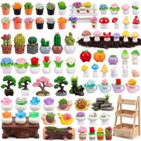 Pot de fleurs en résine pour cactus, champignons, succulentes, plantes en pot, bonsaï, terrarium, scène féerique, cadeau miniature DIY pour amis et collègues