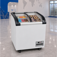 Congélateur vitrine à crème glacée mini, à refroidissement direct, à température unique, de haute qualité, à usage commercial, en verre