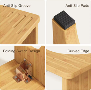 Disposable Toilet <b>Stool</b> Children's Foldable Footrest with Non-slip Squat Design Wooden Bathroom Step <b>Stool</b> - Product Image 4