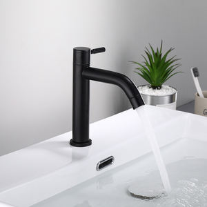 <span class=keywords><strong>Robinet</strong></span> de lavabo moderne à poignée unique en acier inoxydable SUS304 noir, à montage sur plan, avec fonction de mesure, trou unique, garantie de 3 ans - Product Image 4