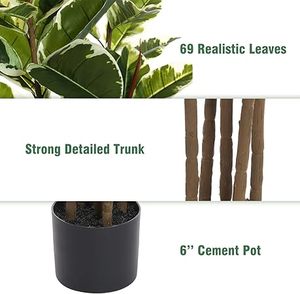 ต้น2025ยางเทียมคุณภาพสูง160ซม. ทำด้วยมือสำหรับโรงแรมบ้านและสำนักงาน - Product Image 6