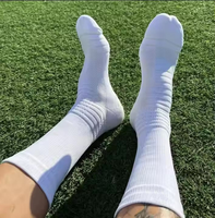 Chaussettes de sport de football en coton respirant pour hommes et femmes, tricotées en hiver, épaisses, avec logo personnalisé, antidérapantes