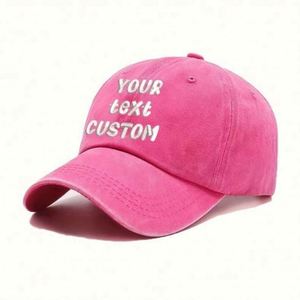 Gorra de Béisbol con Logotipo Personalizado, Estilo Vintage Lavado, de Algodón Rojo, Ajustable, Estilo Deportivo, para Uniformes de Equipo, Eventos y Promoción de Empresas - Product Image 1