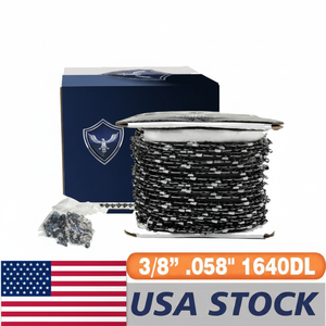 100FT Roll 3/8' .058'' Semi Chisel Ripping Saw Chain with 40 Sets <b>Matched</b> Connecting Links and 25 <b>Boxes</b> - Product Image 2
