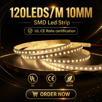 Bande LED blanche 2835 12V/24V, 10mm, flexible, ruban FPC, 2200-6500K, CRI 90, IP20/65/66/67/68, découpable, prix usine