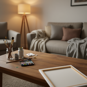 T-shirt bianca Puppycasso con stampa artistica rossa, taglia unisex per adulti - Product Image 3