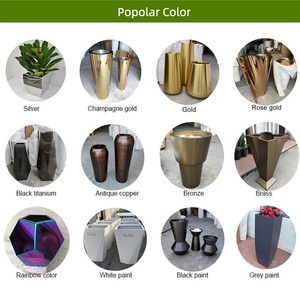 <span class=keywords><strong>Vaso</strong></span> per piante in acciaio inossidabile <span class=keywords><strong>di</strong></span> lusso per interni grande cono alto 36 pollici <span class=keywords><strong>vaso</strong></span> per la casa con pavimenti in oro - Product Image 4