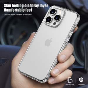 Custodia Antiurto Smerigliata Trasparente in TPU+PC con Stampa a Caldo e Fondina per iPhone 15 Pro Max - Product Image 3