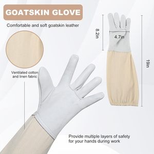 Nouvelle combinaison d'apiculteur ZHILI <span class=keywords><strong>BEE</strong></span> MZJ-397 blanche et marron avec voile et gants, 0,68 kg, équipement d'apiculture, garantie de 3 mois - Product Image 3