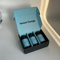 Boîte d'emballage personnalisée en carton ondulé pour flacons de vitamines et compléments alimentaires, boîte à courrier en papier, boîte cadeau personnalisée avec revêtement UV et gaufrage 2 mm