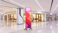 Afficheur LED mobile sur pied, écran numérique intelligent avec roues pour la promotion dans les centres commerciaux/expositions