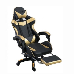Silla <span class=keywords><strong>Gamer</strong></span> Zero Gravity para Cibercafé, Silla de Computadora Económica con Reposapiés, Silla de Juego de Cuero Sintético Dorado Estilo Racing - Product Image 2