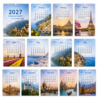 Calendriers de bureau et muraux personnalisés en gros, nouveau design créatif, couverture rigide illustrée, décoration de bureau simple