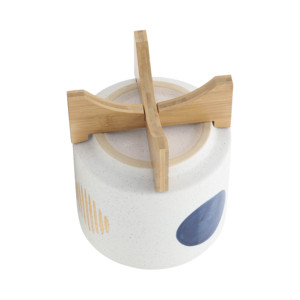 Vasi in ceramica con supporto in legno per decorazioni domestiche, fioriere per soggiorno, ingresso e giardino rialzato - Product Image 6