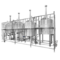 Ligne de production de bière et de kombucha HG 2000L, chauffage direct, chauffage à feu direct, fonctionnement facile, garantie de 6 ans, contrôle PLC