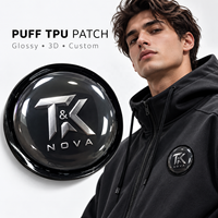 Patch en TPU 3D personnalisé brillant et en relief haute fréquence pour sweats à capuche, vestes et vêtements de sport – Écusson/Badge en TPU