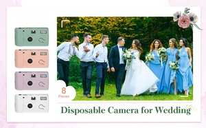 Cámara de Fotos Desechable de Plástico de 35 mm, Enfoque Manual, Enfoque Fijo, Funciona con Pilas AA, Compacta, Ideal para Bodas, Fiestas, Eventos, Regalo - Product Image 3