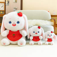 Peluche Adorable Lapin Fraise et Chien Citron avec Chapeau Fruité, Animal en Peluche Doux et Esthétique pour Crèche et Magasin de Cadeaux