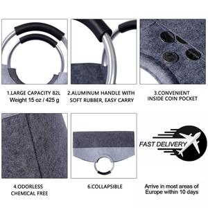 2020 New Arrival Collapsible <strong>Large</strong> Foldable Basket Felt Laundry <strong>Hamper</strong> with 50L Capacity - Product Image 5