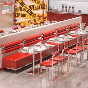 Ensemble de chaises de table en acier inoxydable de style industriel pour restaurants fast-food <span class=keywords><strong>barbecue</strong></span> salle à manger bistros écoles hôtels modernes - Product Image 3