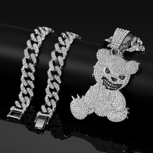 Collar de Oso Panda Sonriente de Estilo Europeo y Americano, Collar de Hombre Cubano de Moda Hip-hop - Product Image 3