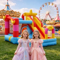 Château gonflable personnalisé en tissu Oxford avec double toboggan, château de saut pour enfants, parc de jeux gonflable d'extérieur