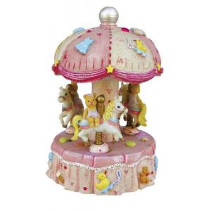 Caja de Música con Unicornios en un Redemónico, Color Rosa, Altura = 140 mm - Product Image 1