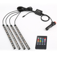 Kit de bande lumineuse LED pour voiture RGB 48SMD, éclairage d'ambiance 7 couleurs, décoration intérieure
