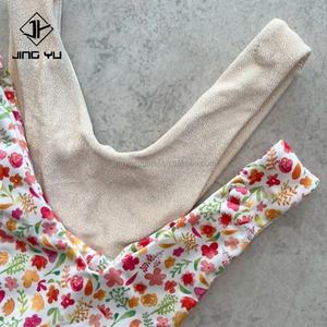 Fabricante de Bikinis de Alta Calidad 2024, Bikini de Dos Piezas con Banda Alta, RPET, Textura de Terciopelo Acanalado, Satinado, Arrugado, Personalizado - Product Image 3