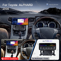 Marco de Panel para Auto con Pantalla Táctil de 12.3 Pulgadas, Carplay, para ALPHARD 2008 (Volante a la Derecha), Kit de Panel de Tablero Android con GPS Integrado