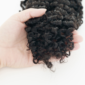 Hot Sale Virgin Feathering Crochet Human Hair <b>Extension</b> Thick Ends Burmese Curl Style Braiding Hair Kinky <b>Curly</b> <b>Extensions</b> - Product Image 5