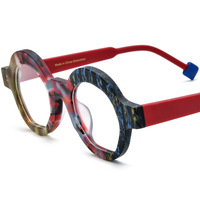 Monture de Lunettes Optiques Rondes en Acétate Multicolore Haut de Gamme pour Hommes et Femmes – Style Streetwear