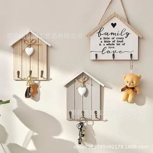 Creative home decor key storage rack, door <b>hooks</b>, no-drill <b>wooden</b> wall-mounted <b>coat</b> and key <b>hooks</b> - Product Image 3