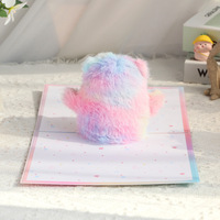 Cartes de vœux pop-up en peluche en forme d'ours 3D colorées avec inscription « Je t'aime » pour la Saint-Valentin