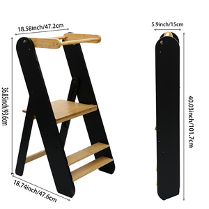 Torre de aprendizaje Montessori, escalera para lavarse las manos, taburete plegable para lavabo infantil, torre de aprendizaje, taburete para niños pequeños - Product Image 3