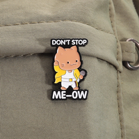 Do Not Stop Meow Emaille-Anstecknadel Rockband Katzen-Brosche Lustiges Musikliebhaber-Abzeichen Geschenk Schmuck Accessoires Großhandel