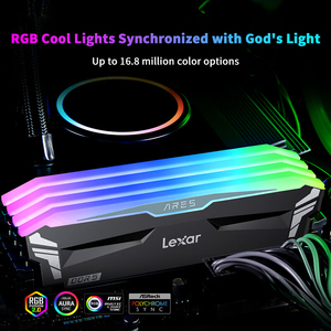 Lexar DDR5 6400 32GB 16GX2ゲーミングRGBライトメモリスティックのセットAres Blade of the God of War Black - Product Image 6