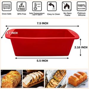 Juego de 4 Moldes de Silicona para Pan, Antiadherentes, Rectangulares, para Hornear Pan y Pasteles - Product Image 2