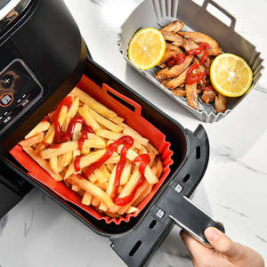 Rectangle Heat-Resistant <b>Silicone</b> <b>Air</b> <b>Fryer</b> Liners Non-Stick Pot <b>Basket</b> <b>for</b> <b>Air</b> <b>Fryer</b> Baking & Pastry Tools - Product Image 1