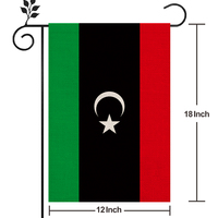 Drapeau de Libye en lin de haute qualité pour l'extérieur, 12*18 pouces, plus de styles disponibles, y compris des bannières et des drapeaux en polyester, nylon et coton