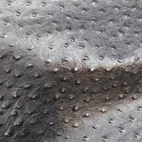Schwarze Oberschicht Klassisches Rindsleder mit Straußenprägung Echtes Kuhleder Umweltfreundliches Straußenprägung-Rindsleder Langlebig