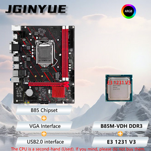 JGINYUE B85M-VDH M-ATX <strong>Motherboard</strong> Intel E3 1231 V3 <strong>CPU</strong> Kit DDR3 SATA Desktop DIY Gaming Computer <strong>Bundle</strong> - Product Image 2