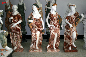 Sculpté à la main ancienne pelouse romaine décorative grandeur nature quatre saisons femme dame grandes Sculptures extérieur jardin marbre Statues - Product Image 5