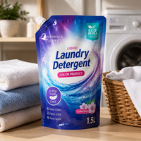 Pochette à bec verseur personnalisée avec logo imprimé pour lessive liquide 1,5 L – Sachet souple à bec verseur pour emballage d'assouplissant