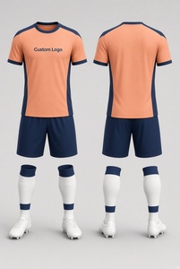 Custom Logo Soccer Jersey Set Adult Short Sleeve V-Neck Moisture Wicking <b>Polyester</b> Uniform with Black Shorts and White <b>Socks</b> - Product Image 6