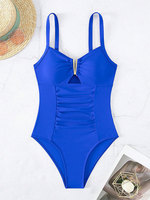 Traje de Baño de Una Pieza para Mujer, Diseño Veraniego, Transpirable, Conservador, con Cuello Halter, Triangular, Moldeador de Abdomen, Bikini