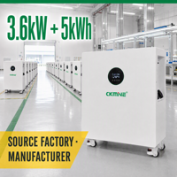 CKMINE Onduleur Solaire Tout-en-un avec Stockage d'Énergie 3.6kW 5kWh 25.6V Batterie Lithium LiFePO4 Hybride Hors Réseau pour Maison et Usine