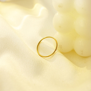 Solid Plain Band <b>Ring</b> 18K Gold Plated 316 Stainless Steel Unisex Jewelry Gift <b>Circle</b> Geometric Shape - Product Image 1